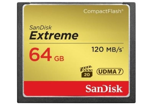 SanDisk 64GB Extreme Compact Flash - 120mb/s (SDCFXS-064G-X46)